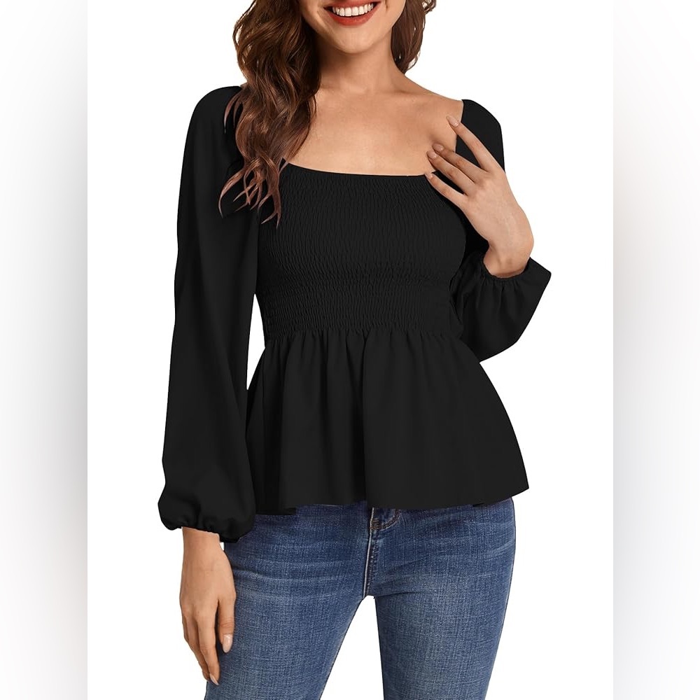 Altar'd State Black Ruched Top!